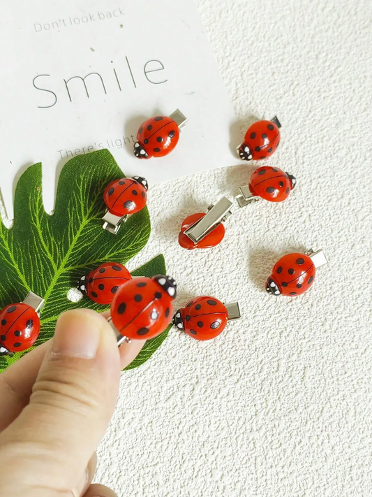 10pcs Ladybug Hair Clip Set for Girls, Non-Slip Hair Barrettes