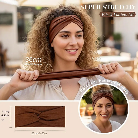 8 Pcs Women's Wide Retro Headscarf Hairband