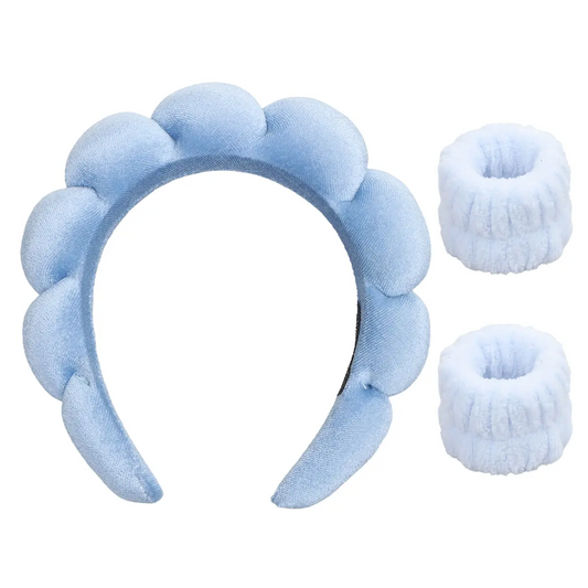 Spa Headband for Women - Makeup Headband & Wrist Washband Set