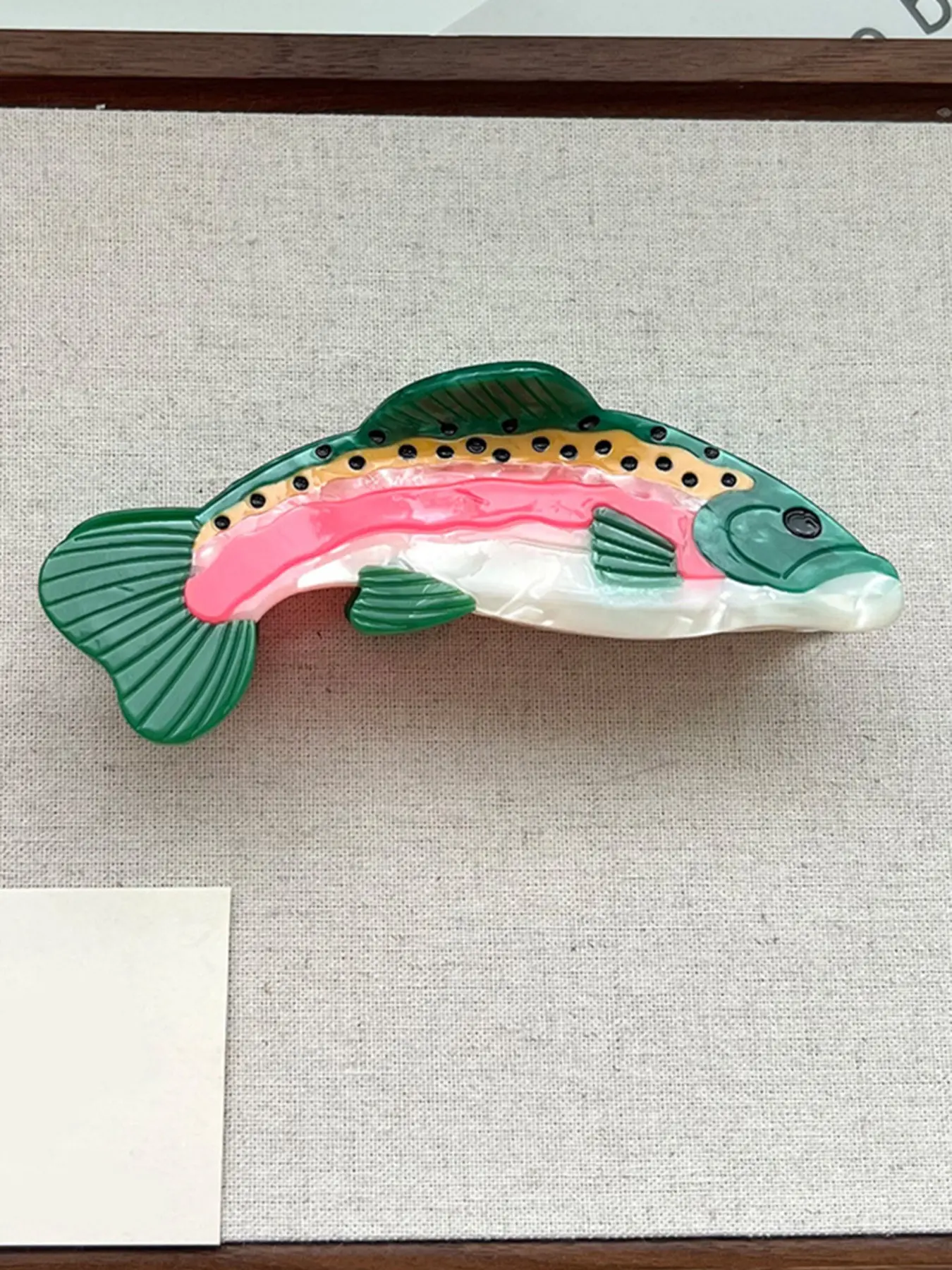 Cute Polka Dot Fish-Shaped Hair Claw Clip, Fun Hair Clips