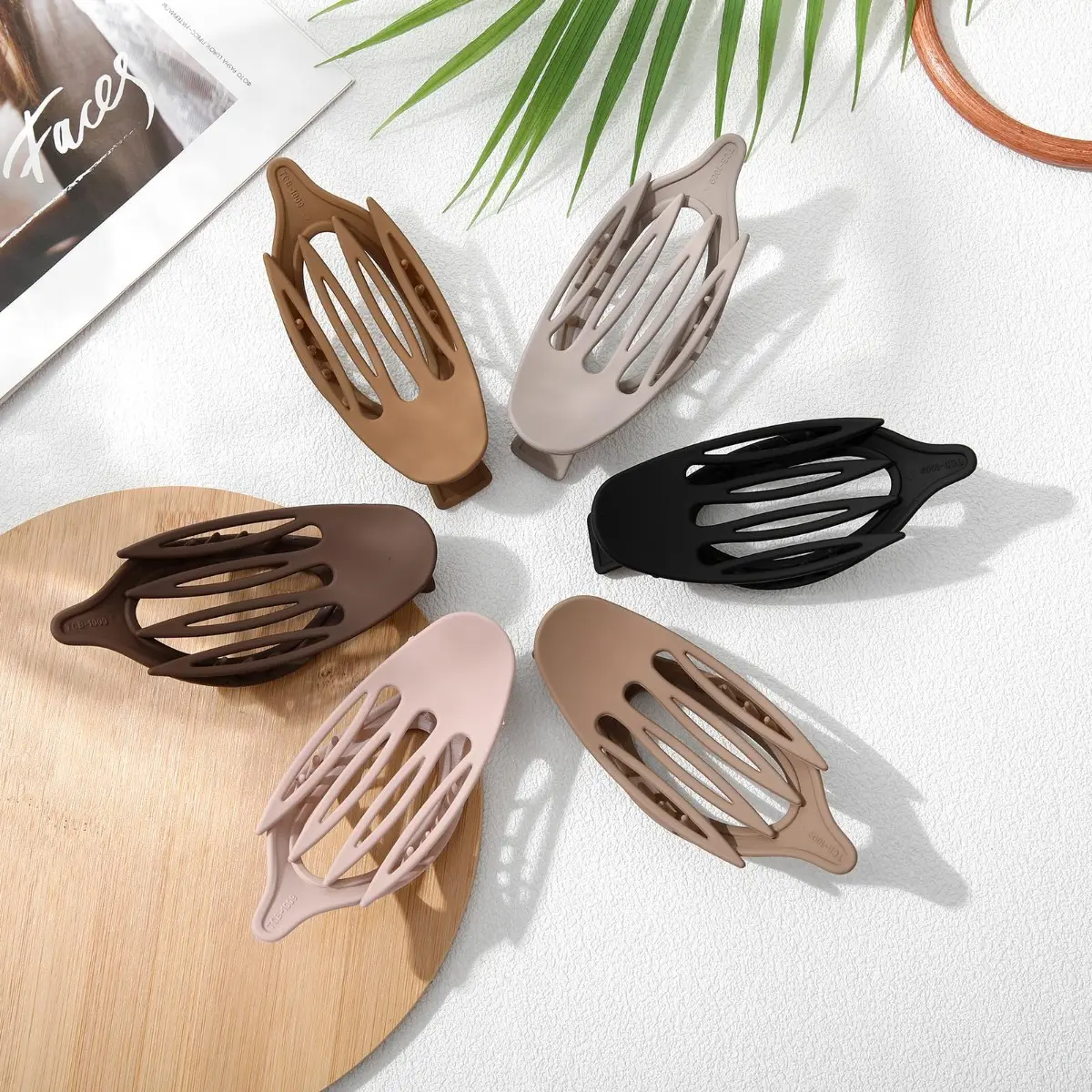 Flat Claw Clips Elegant French Concord Hair Clips Side Slide Duckbill Clips