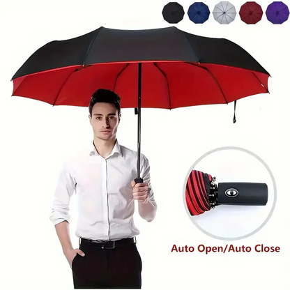 Automatic Folding Umbrella | Windproof & Waterproof, One-Touch Open/Close – 17 Colors