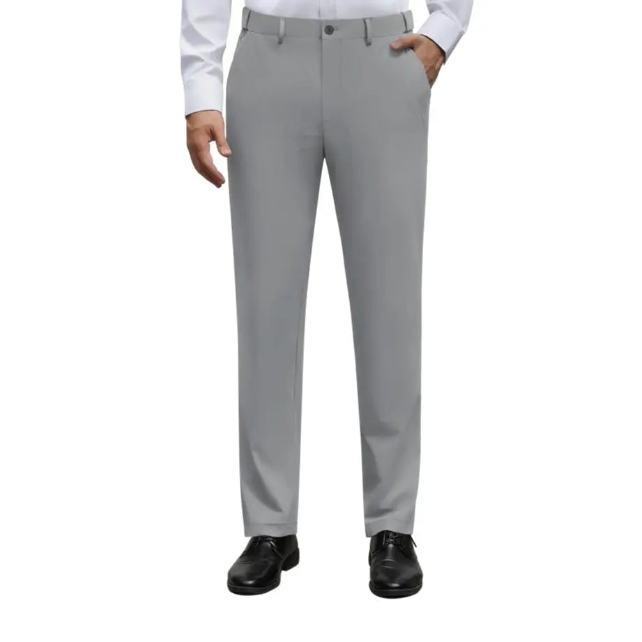 Alimens&Gentle Men's Stretch Dress Pants No Iron Golf Pants Expandable Waist Flat Front Business Casual Formal Pants