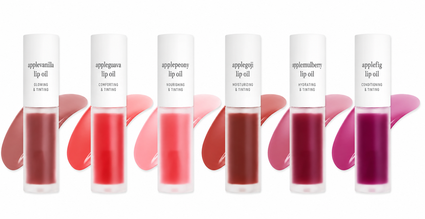 Nooni Korean Apple Lip Oil + Lip Stain | Glossy, Tinted & Long-Lasting Moisture