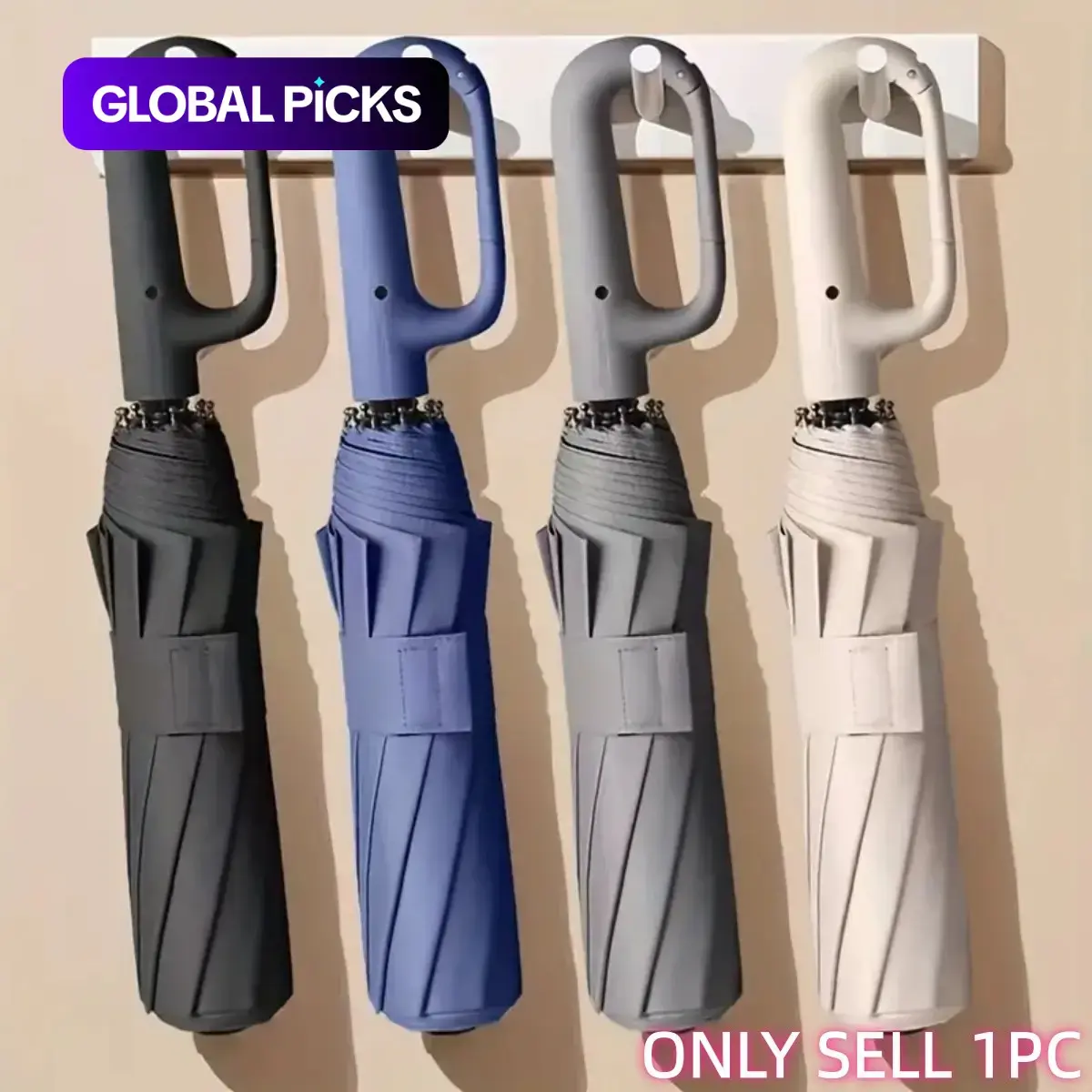 Automatic Folding Umbrella | Windproof & Waterproof, One-Touch Open/Close – 17 Colors