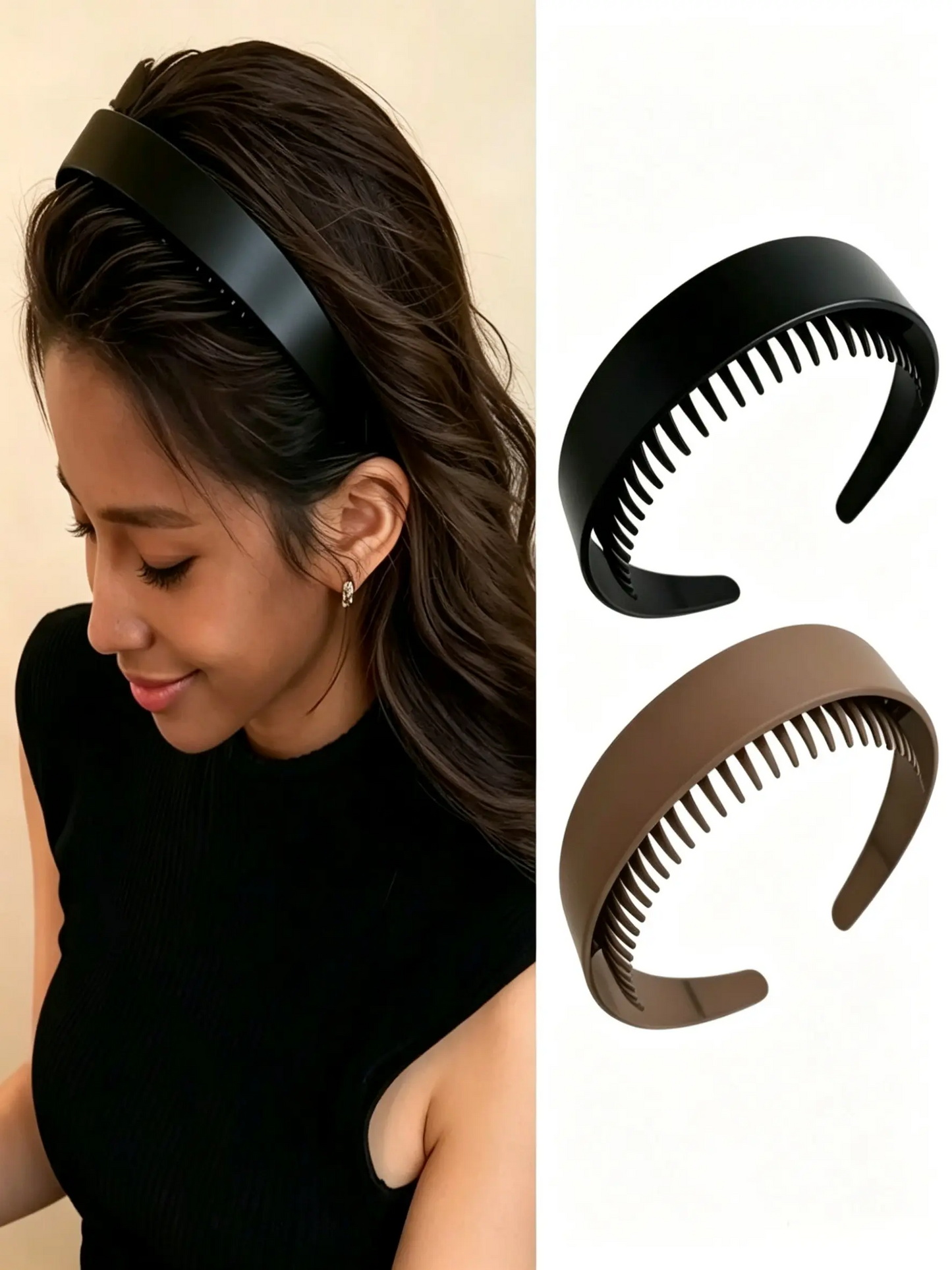 Toothed Wide Band Hairband for Women, Forehead Fringe Holder