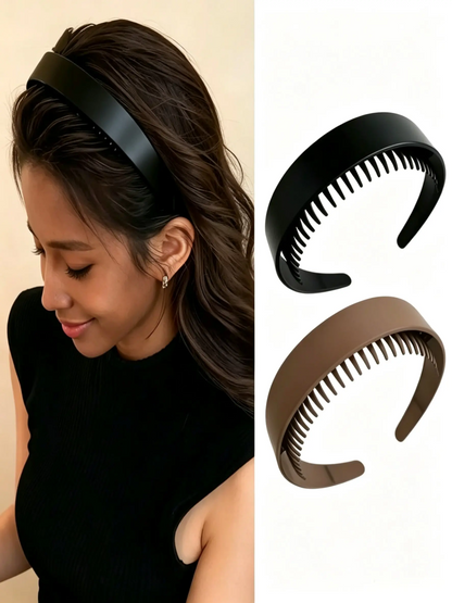 Toothed Wide Band Hairband for Women, Forehead Fringe Holder