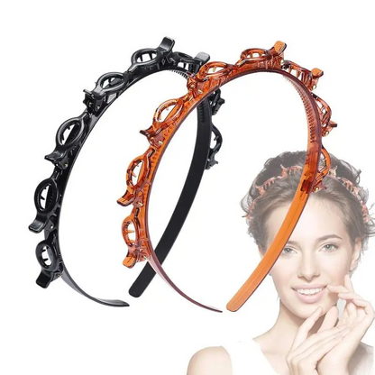Women's Elegant Minimalist Hair Hoops with Clips, Trendy Simple Style Hair Hoops