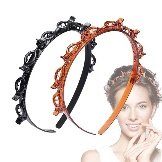 Women's Elegant Minimalist Hair Hoops with Clips, Trendy Simple Style Hair Hoops