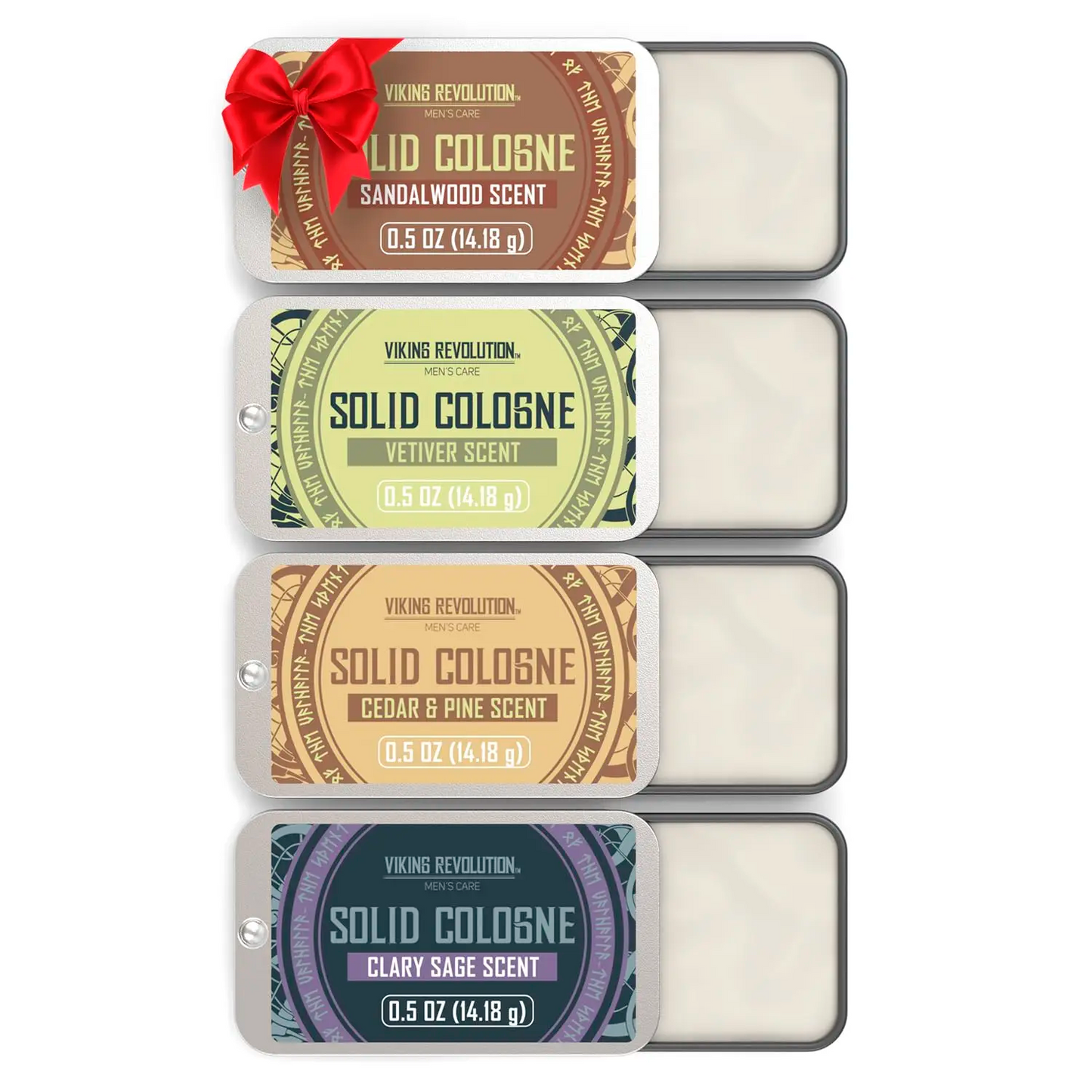Solid Cologne for Men – 12-Scent Travel Tin Set | Alcohol-Free Balm | 0.5 oz Each