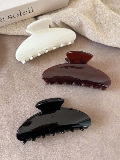 3-Piece 9cm Large Lightweight Hair Claw Set, Solid Color Claw Clips for Women