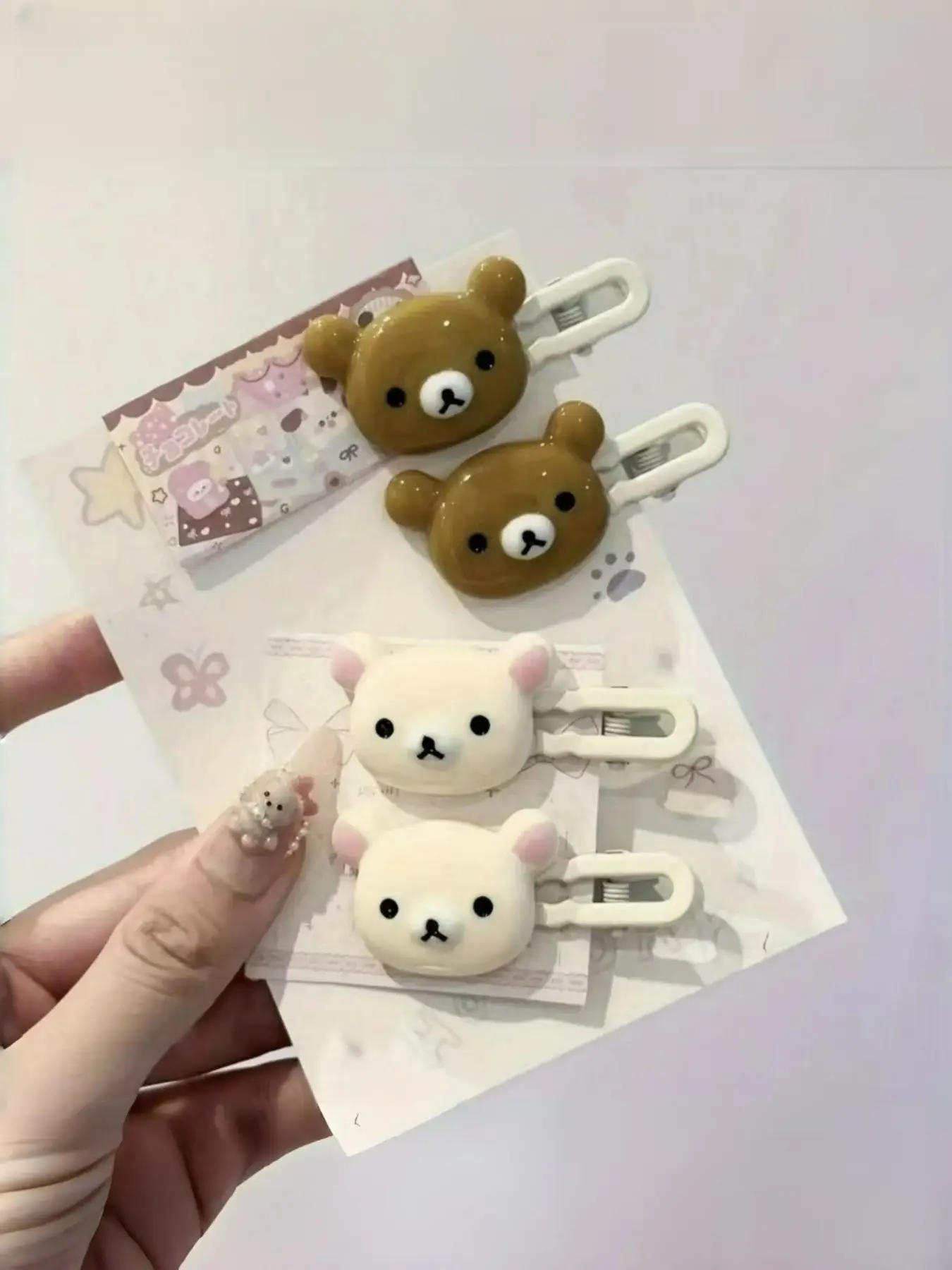 Cute Cartoon Bear Hair Clips Duckbill Buckle