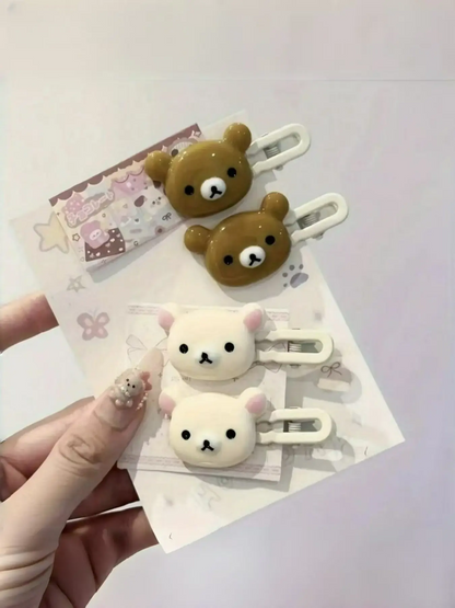 Cute Cartoon Bear Hair Clips Duckbill Buckle