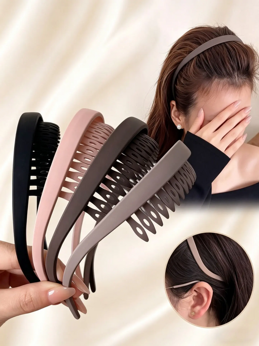 4pcs Matte Textured Anti-Slip Hair Bands for Women Simple High-End Versatile