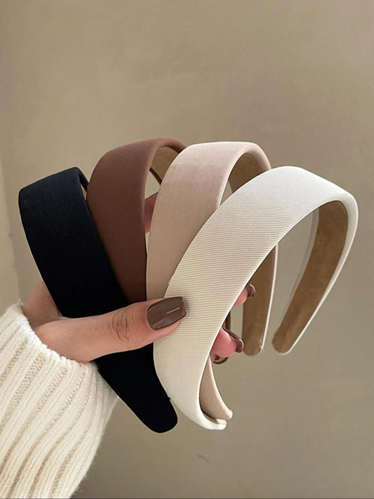 4pcs 38cm/14.96in Circumference Women's Vintage Elegant Solid Color Headbands