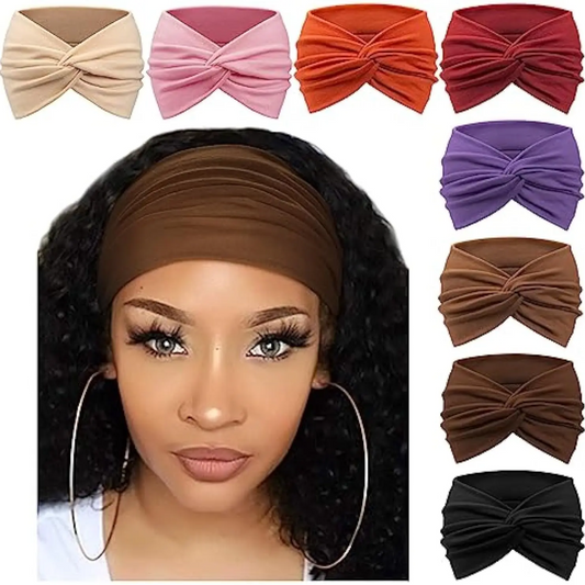 8 Pcs Women's Wide Retro Headscarf Hairband