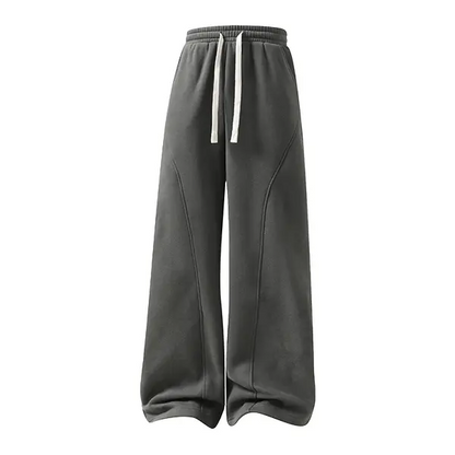 summervibes Men's Solid-Color Drawstring Pants with Curved Blade Design—Casual comfort, relaxed fit suitable for all seasons. Street-style men's trousers perfect for everyday wear and layering. Menswear Beige daily wear pant