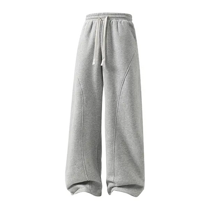 summervibes Men's Solid-Color Drawstring Pants with Curved Blade Design—Casual comfort, relaxed fit suitable for all seasons. Street-style men's trousers perfect for everyday wear and layering. Menswear Beige daily wear pant