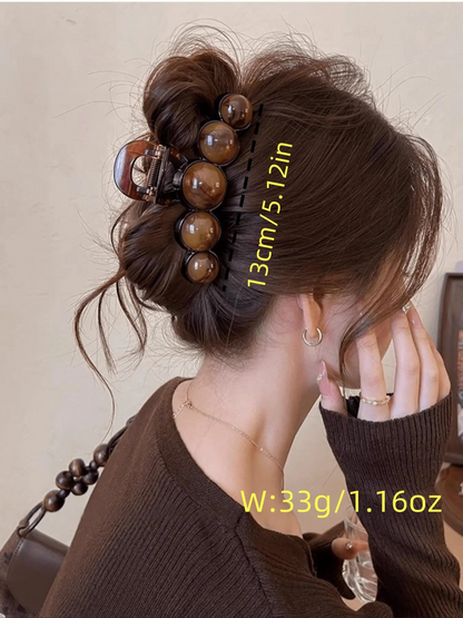 Elegant Pearl Design Large Acrylic Hair Claw, Durable & Stylish Hair Accessory for Women