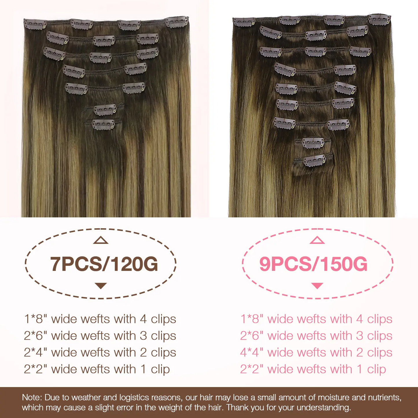 1/2Pcs Hair Extensions Clip in Human Hair Natural Straight Remy Hair Easy