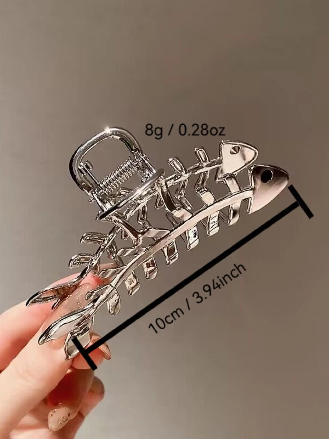 Women's Elegant Fish Bone Design Hair Claws, 2 Counts/set