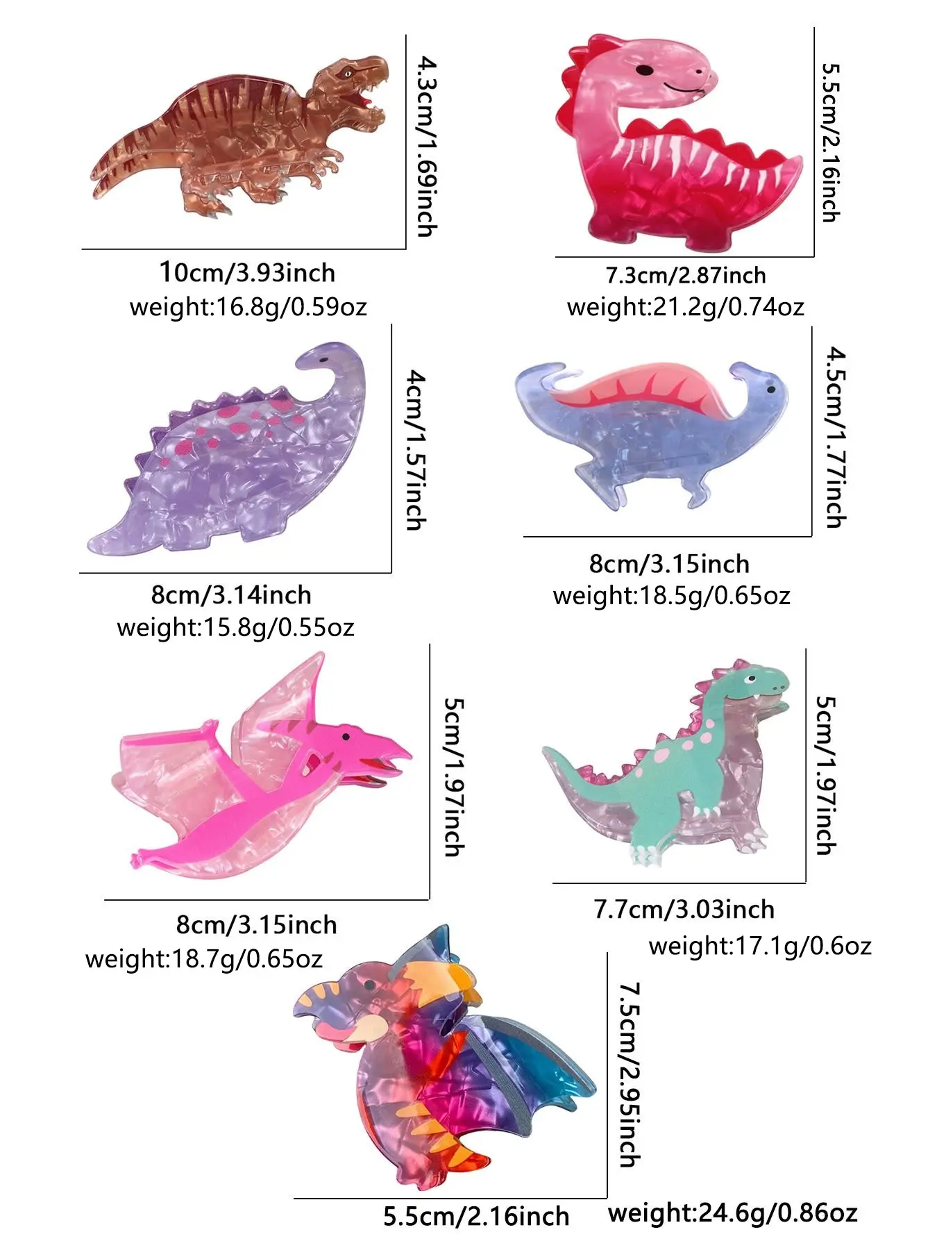 Cute Dinosaur Design Hair Claws, Super Cute Clips