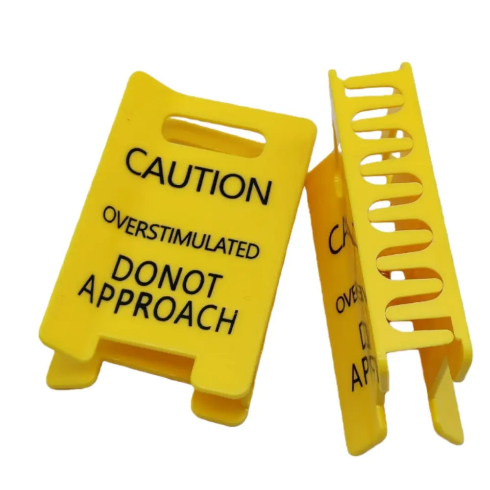 Overstimulated Caution Sign Hair Claw Clip, Setting Boundaries Caution Sign Hair Claw for Women