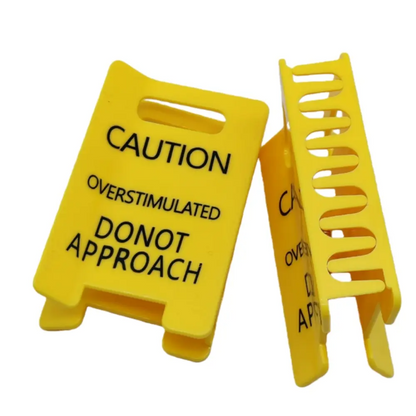Overstimulated Caution Sign Hair Claw Clip, Setting Boundaries Caution Sign Hair Claw for Women