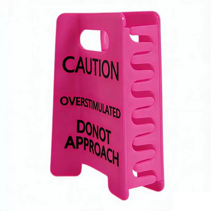 Overstimulated Caution Sign Hair Claw Clip, Setting Boundaries Caution Sign Hair Claw for Women