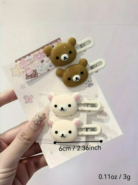 Cute Cartoon Bear Hair Clips Duckbill Buckle