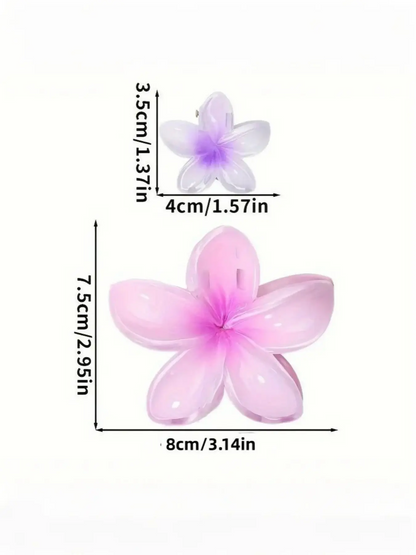 18 Pcs Gradient Candy Color Flower Hair Clips, Hair Clip Set