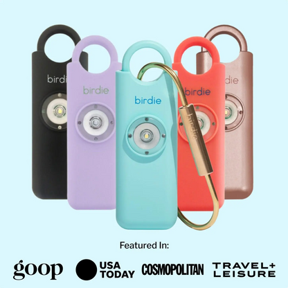 Birdie Personal Safety Alarm – 130dB Siren, Strobe Light & Keychain for Women