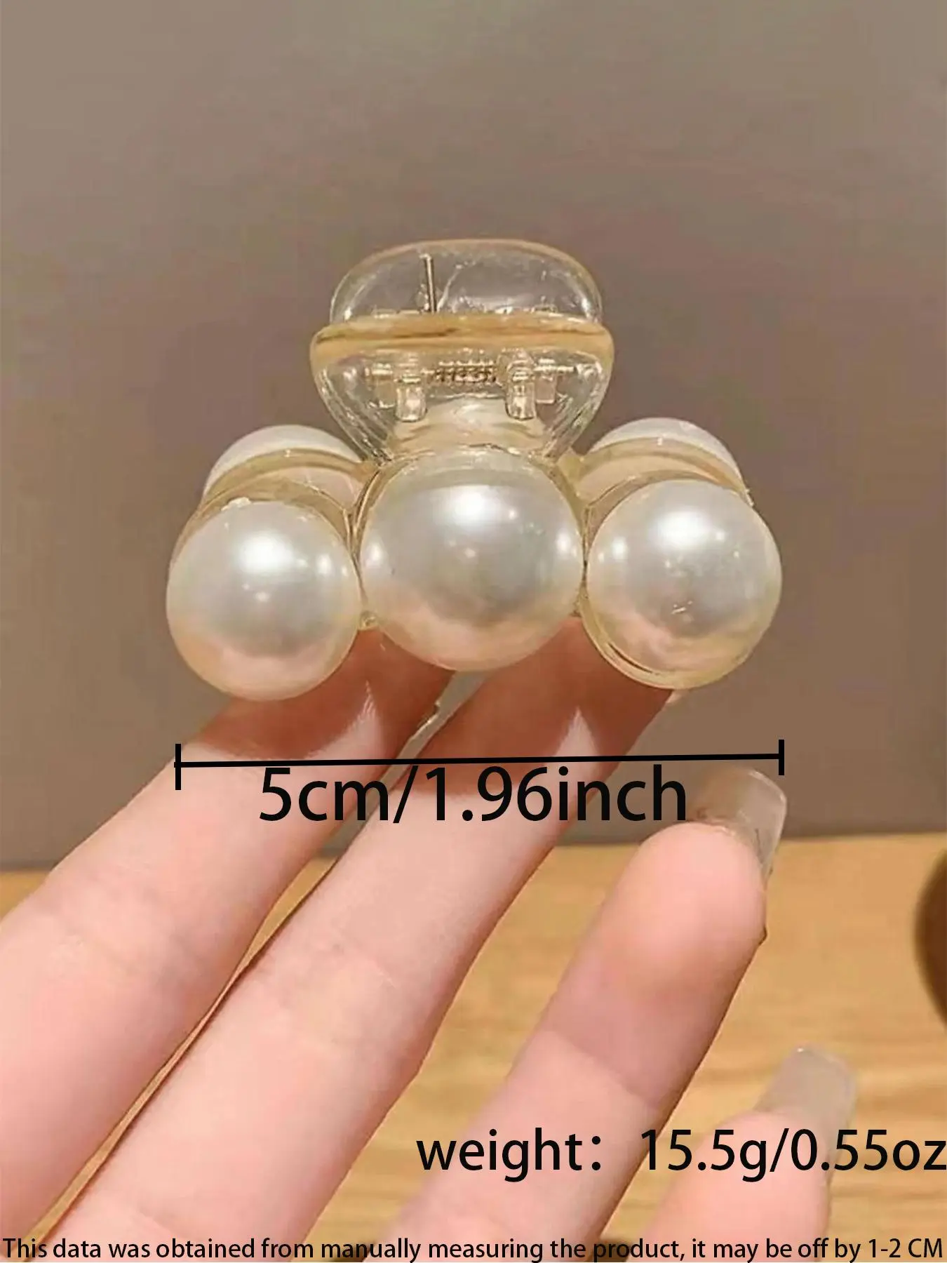 Faux Pearl Decorated Hair Claw for Women