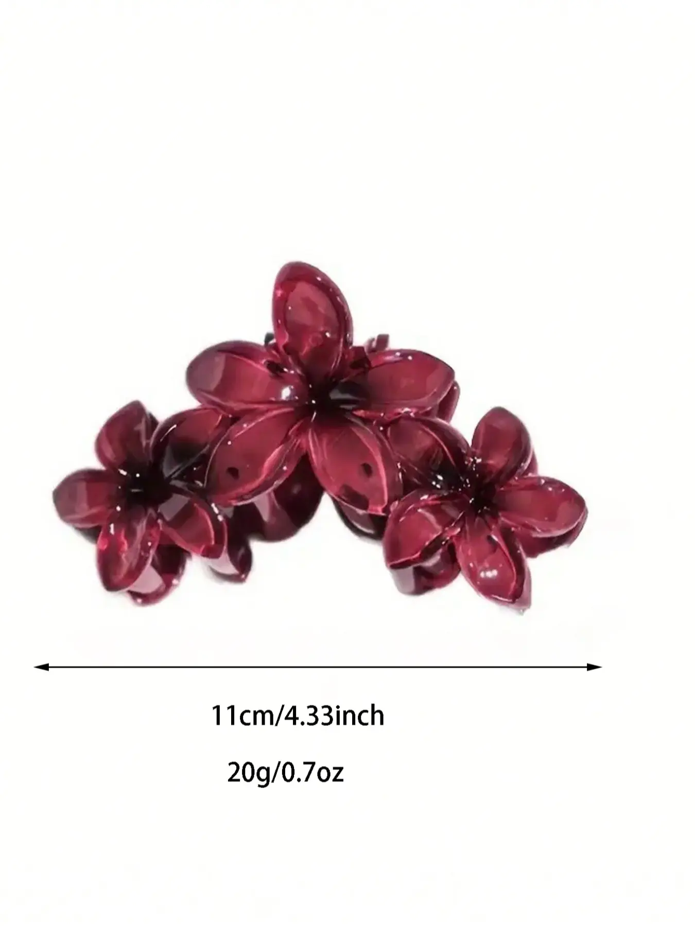 Elegant Burgundy Floral Shark Claw Cute Daisy Clip