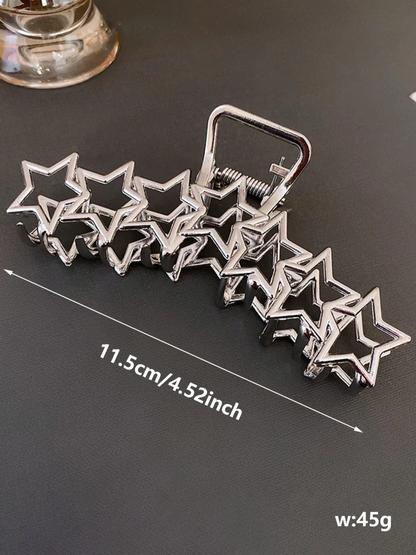 Women's Elegant Hollow out Star Design Hair Claw, Fashion Alloy Hair Accessories for Daily Wear