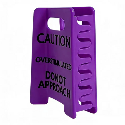 Overstimulated Caution Sign Hair Claw Clip, Setting Boundaries Caution Sign Hair Claw for Women