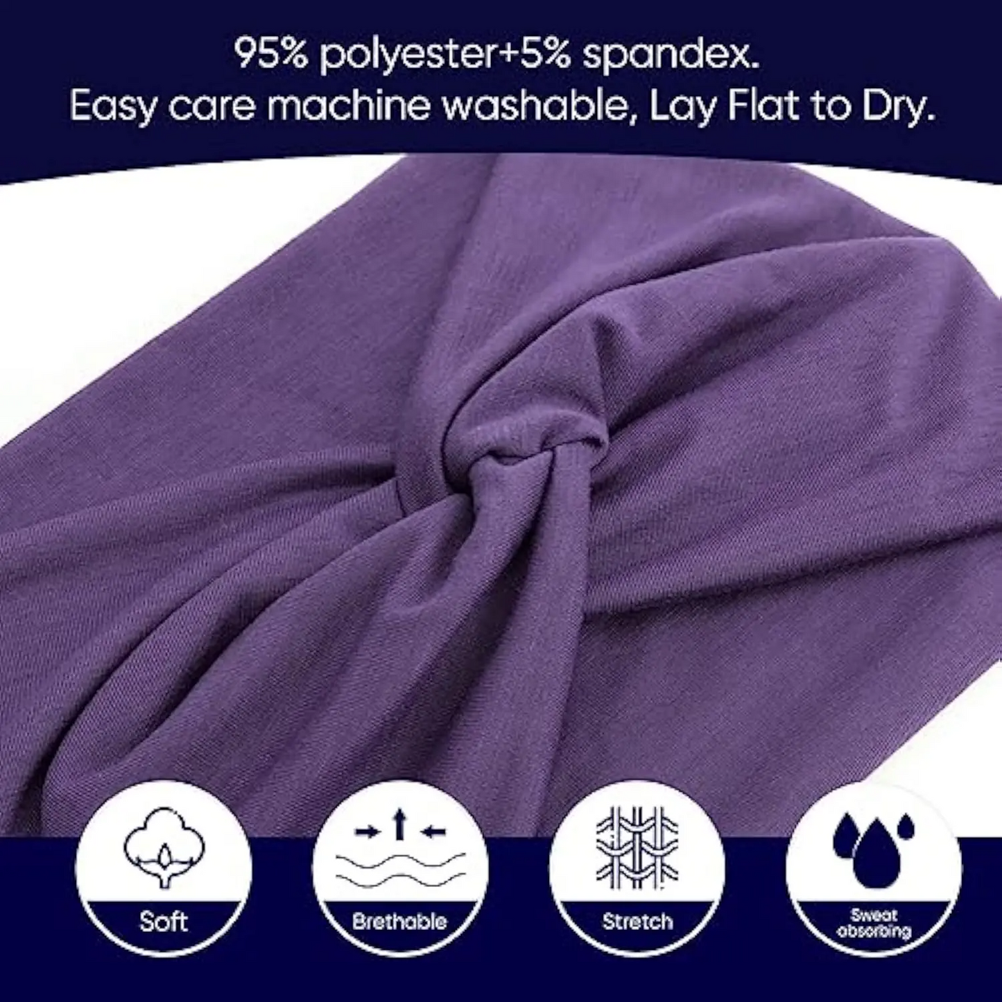 8 Pcs Women's Wide Retro Headscarf Hairband