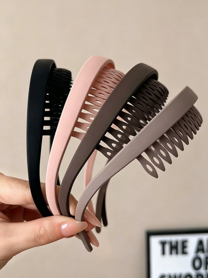 4pcs Matte Textured Anti-Slip Hair Bands for Women Simple High-End Versatile