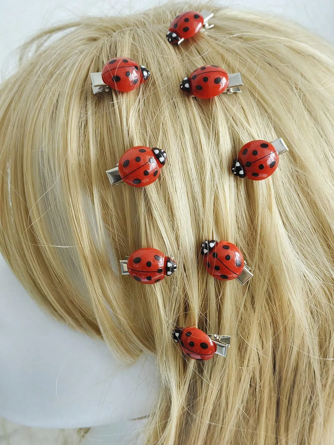 10pcs Ladybug Hair Clip Set for Girls, Non-Slip Hair Barrettes