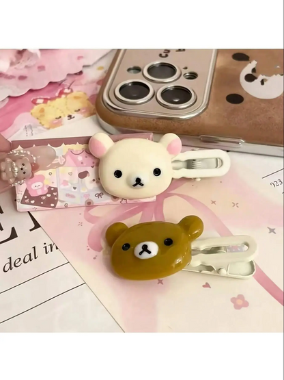 Cute Cartoon Bear Hair Clips Duckbill Buckle