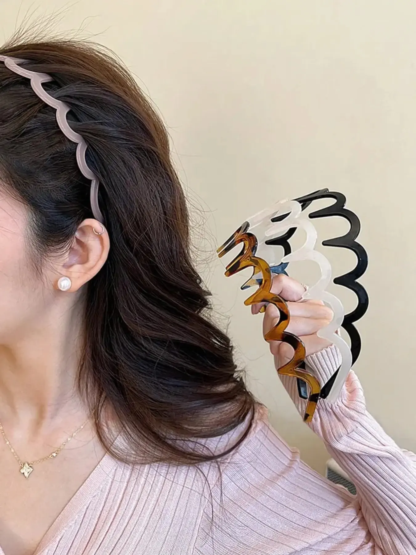 4PCS U-Shaped Wavy Comb Headband Set