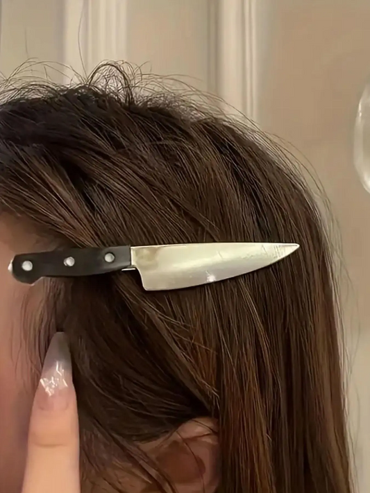 Women's Street Style Plain Color Hair Clips with Knife Shaped Design, Casual Trendy Hair Clips
