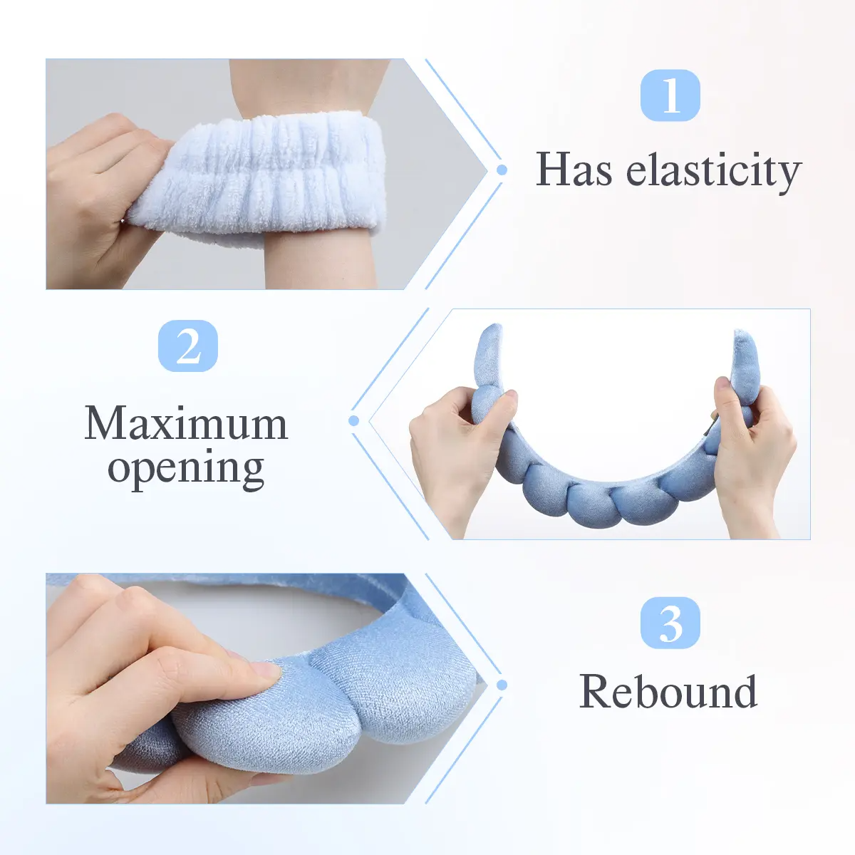 Spa Headband for Women - Makeup Headband & Wrist Washband Set
