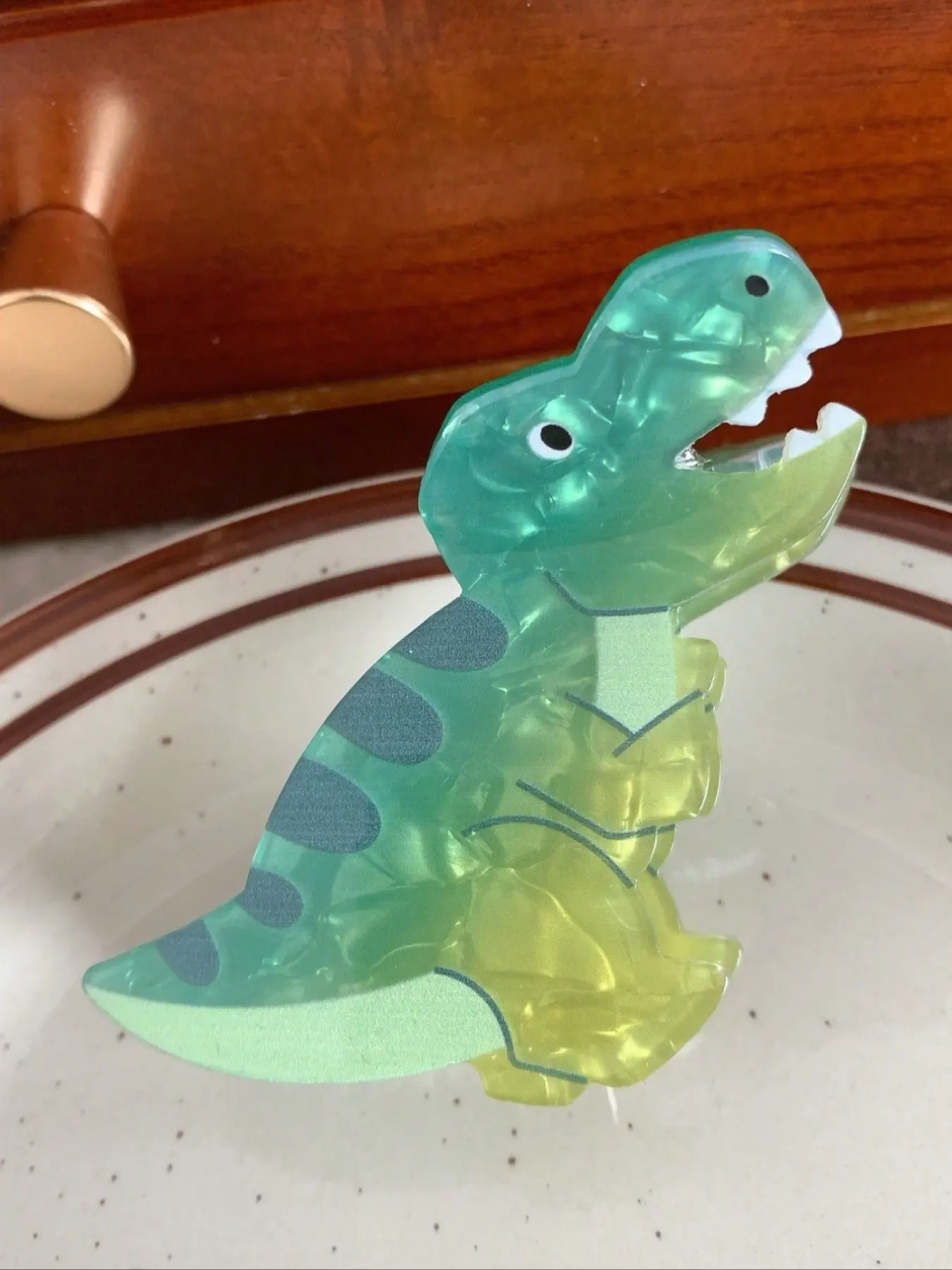 5pcs Gradient Dinosaur Hair Clip, Cute Cartoon Little Dinosaur Claw Clip for Women