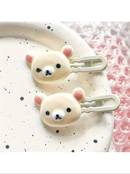 Cute Cartoon Bear Hair Clips Duckbill Buckle
