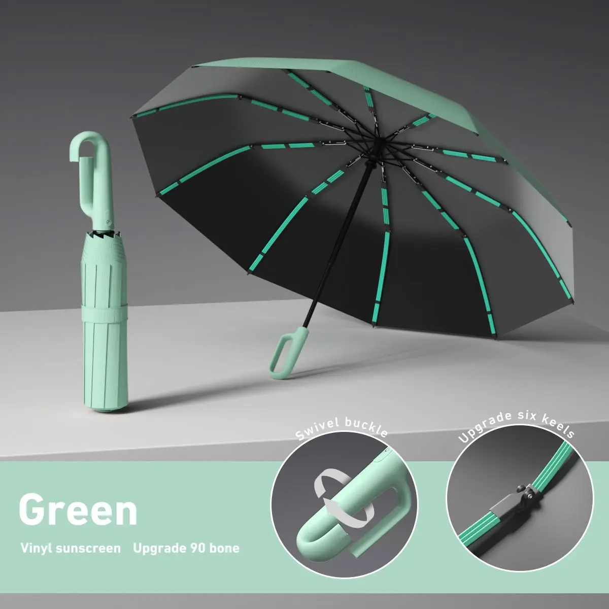 Automatic Folding Umbrella | Windproof & Waterproof, One-Touch Open/Close – 17 Colors
