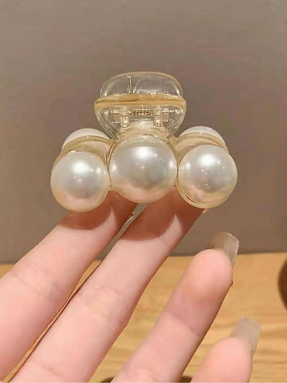 Faux Pearl Decorated Hair Claw for Women