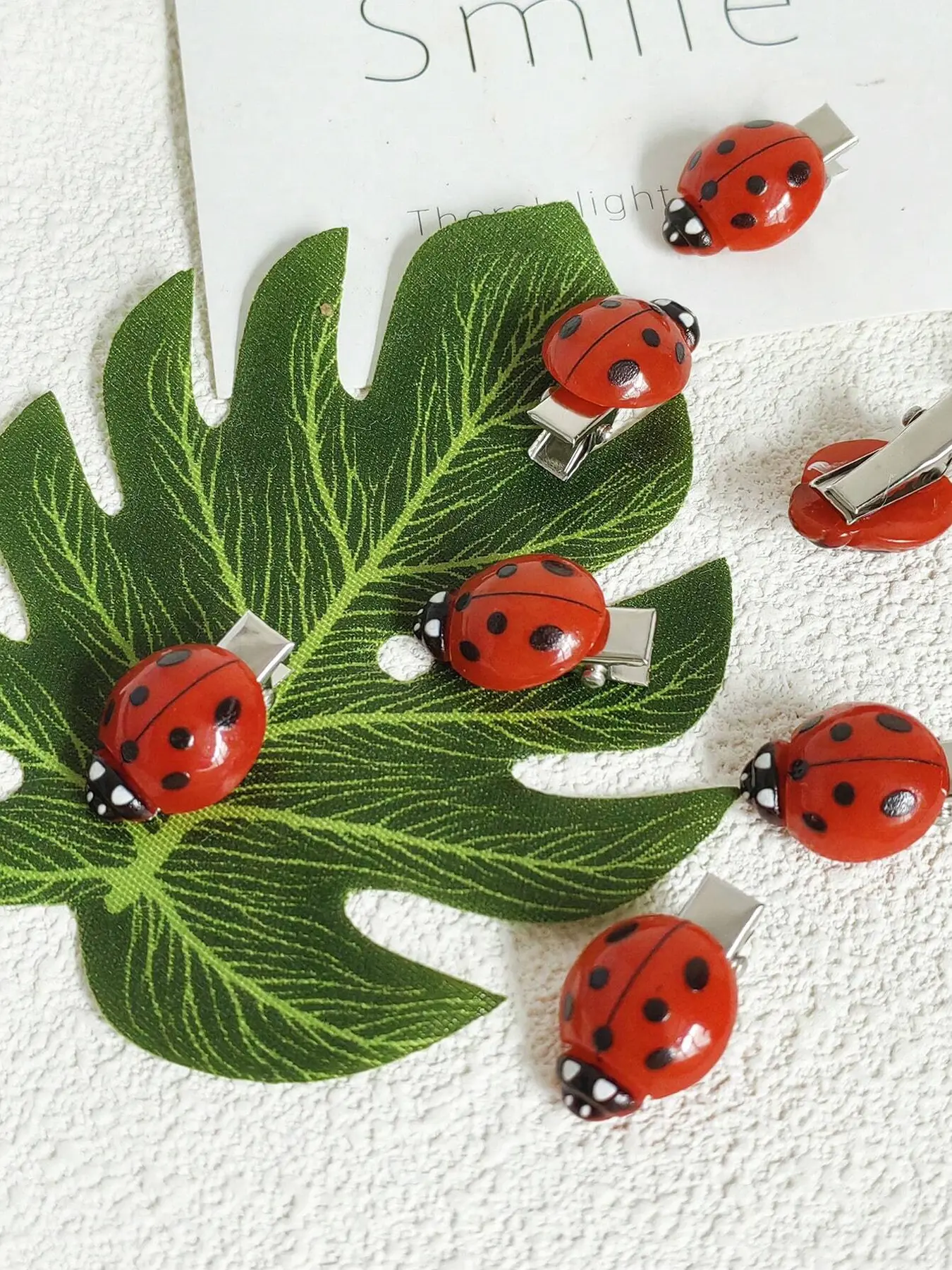 10pcs Ladybug Hair Clip Set for Girls, Non-Slip Hair Barrettes