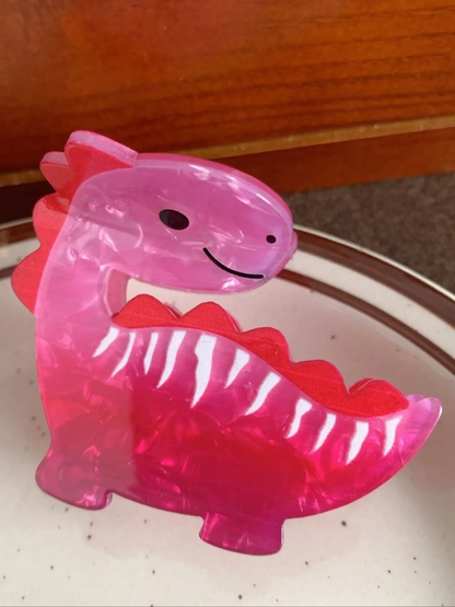 5pcs Gradient Dinosaur Hair Clip, Cute Cartoon Little Dinosaur Claw Clip for Women