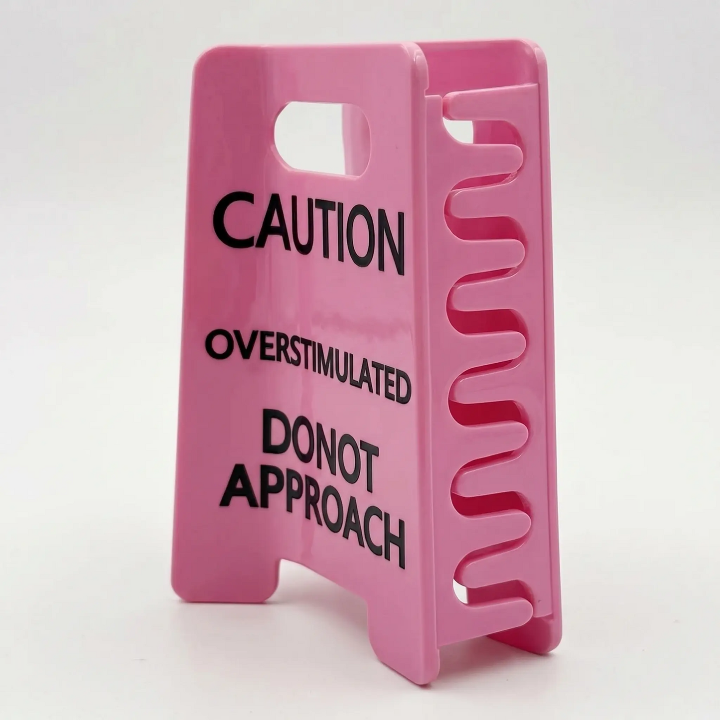 Overstimulated Caution Sign Hair Claw Clip, Setting Boundaries Caution Sign Hair Claw for Women